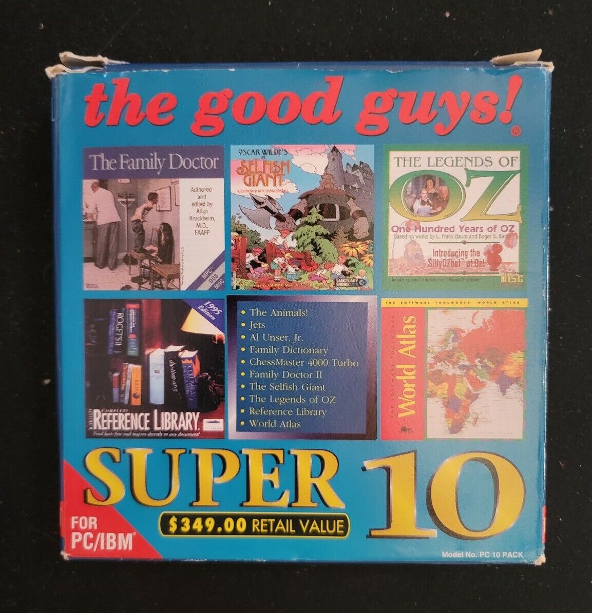 THE GOOD GUYS 10 PACK PC/IBM CD-ROMS ChessMaster 4000 Turbo - Jets - The Animals