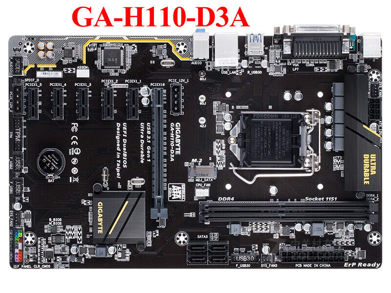 For Gigabyte GA-H110-D3A Motherboard LGA1151 DDR4 ATX Mainboard