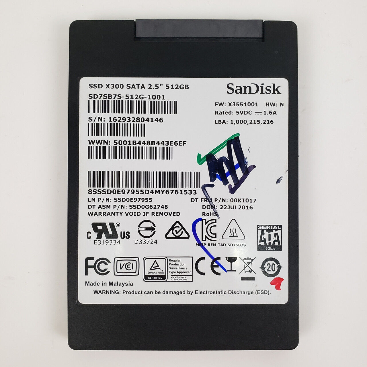 SanDisk X300 SD7SB7S-512G-1001 512GB 2.5