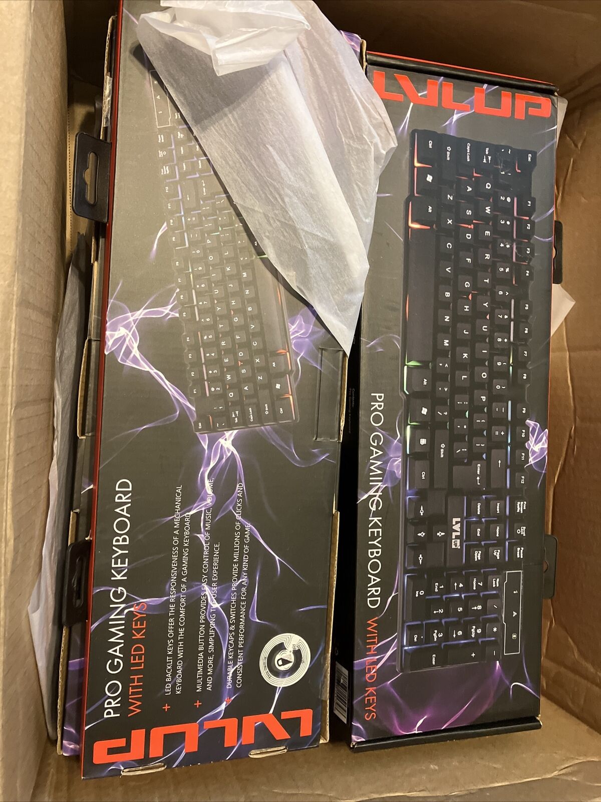 LVLUP Pro Gaming Keyboard BOX OF TEN  NEW SEALED