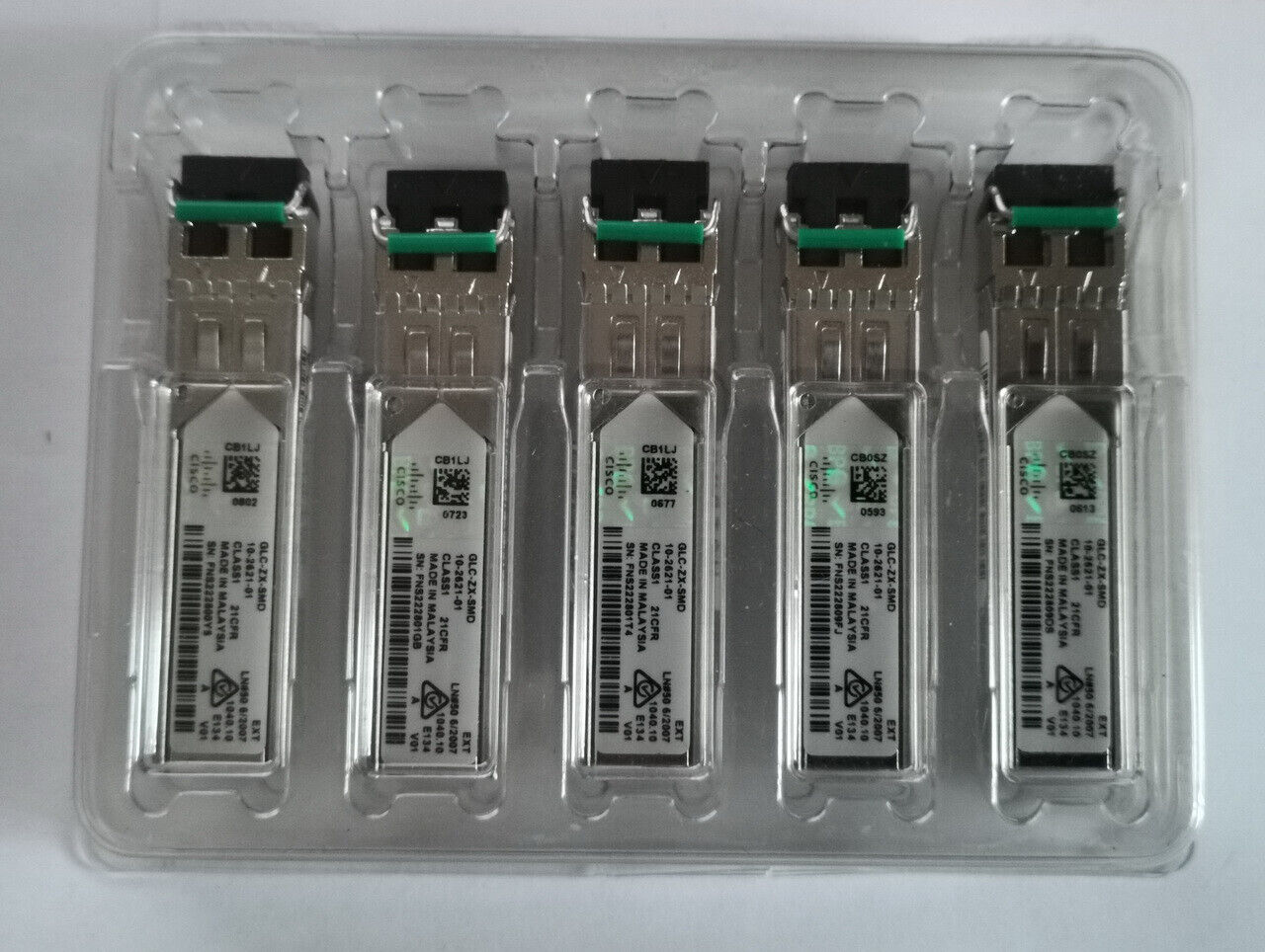 GLC-ZX-SMD Cisco SFP 1000Base-ZX 70km 5-pcs pack NEW genuine Transceiver modules