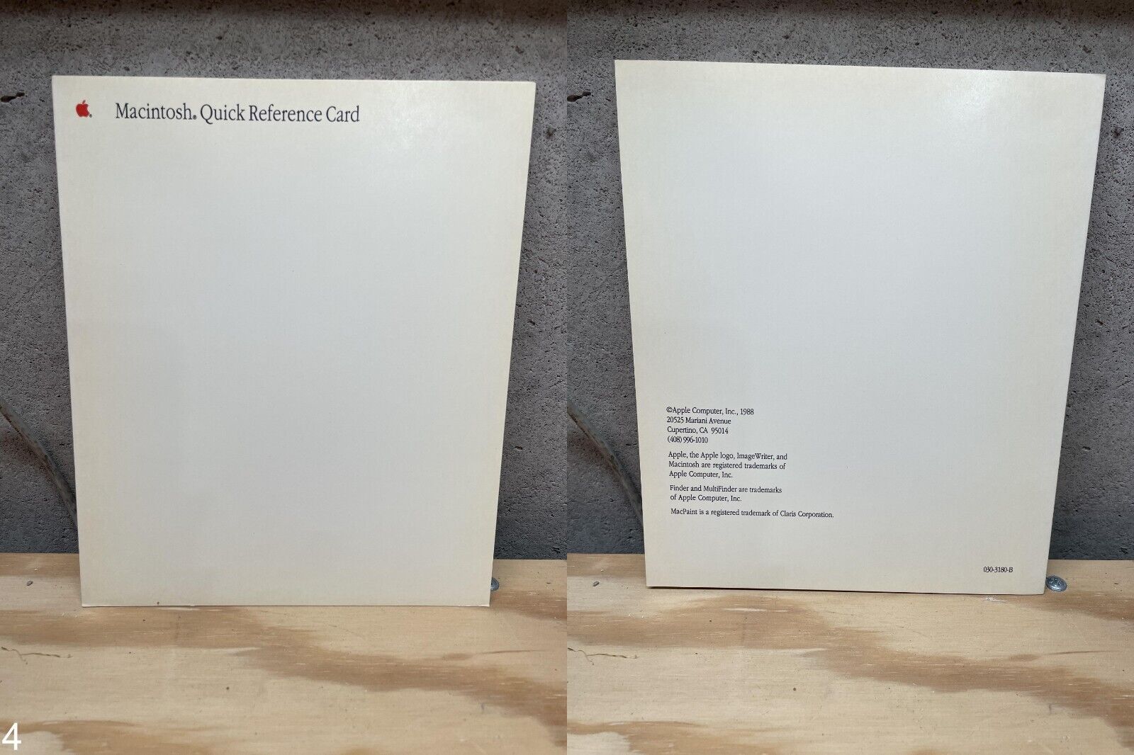 1988 Macintosh Quick Reference Card 030-3180-B