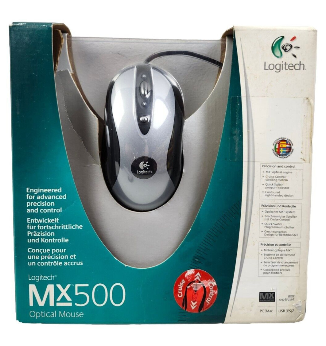 Rare New Sealed 2003 Logitech MX500 Optical Mouse Wired PC/Mac USB/PS2