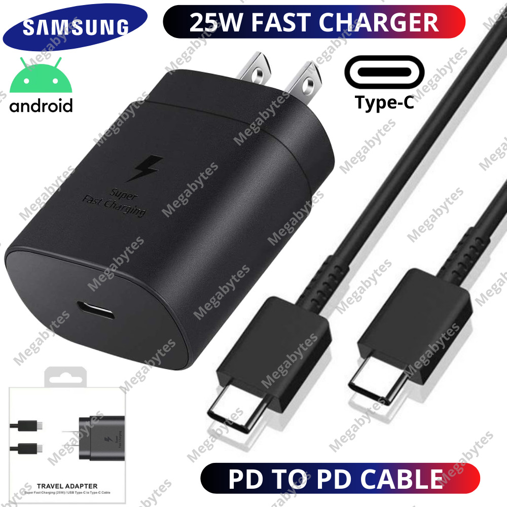 25W USB-C Charger Block Fast Charging Type C Cable For Samsung Google PD Adapter