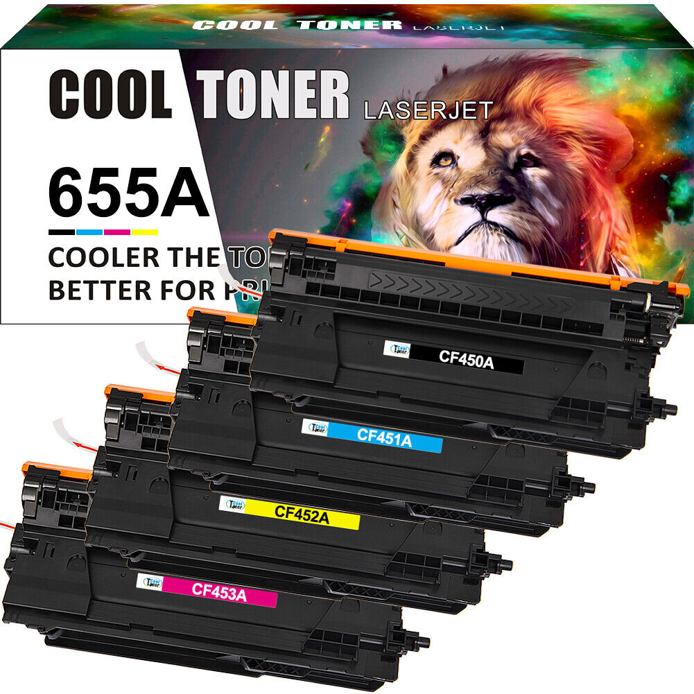 4x CF450A Color Toner Compatible with HP 655A Enterprise MFP M681 M682 M652 M653