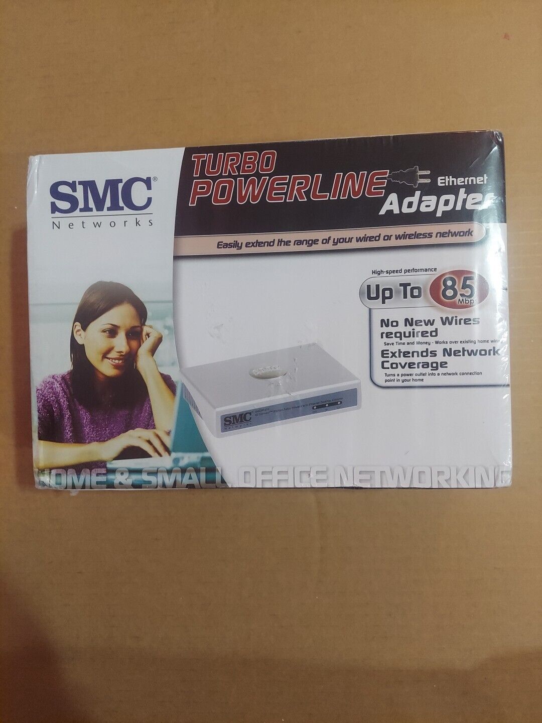 SMC Networks Turbo Powerline EZ Connect Ethernet Adapter SMCHT-ETH to 85 MBPS 