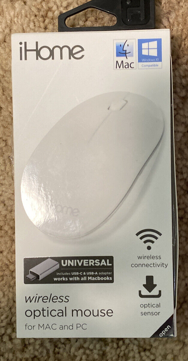 IHOME WIRELESS OPTICAL MOUSE Universal White New In Box