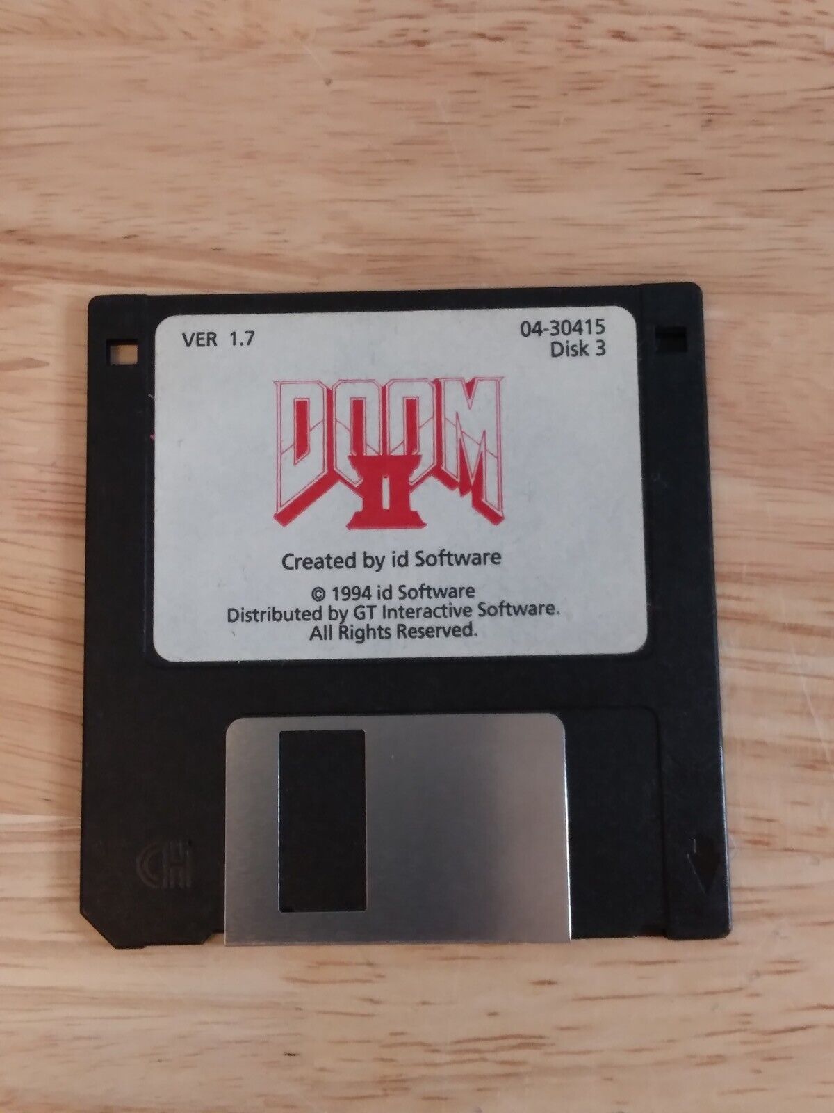 Vintage Rare 1994 Original Doom 2 3.5-Inch Floppy Disk 3 Only