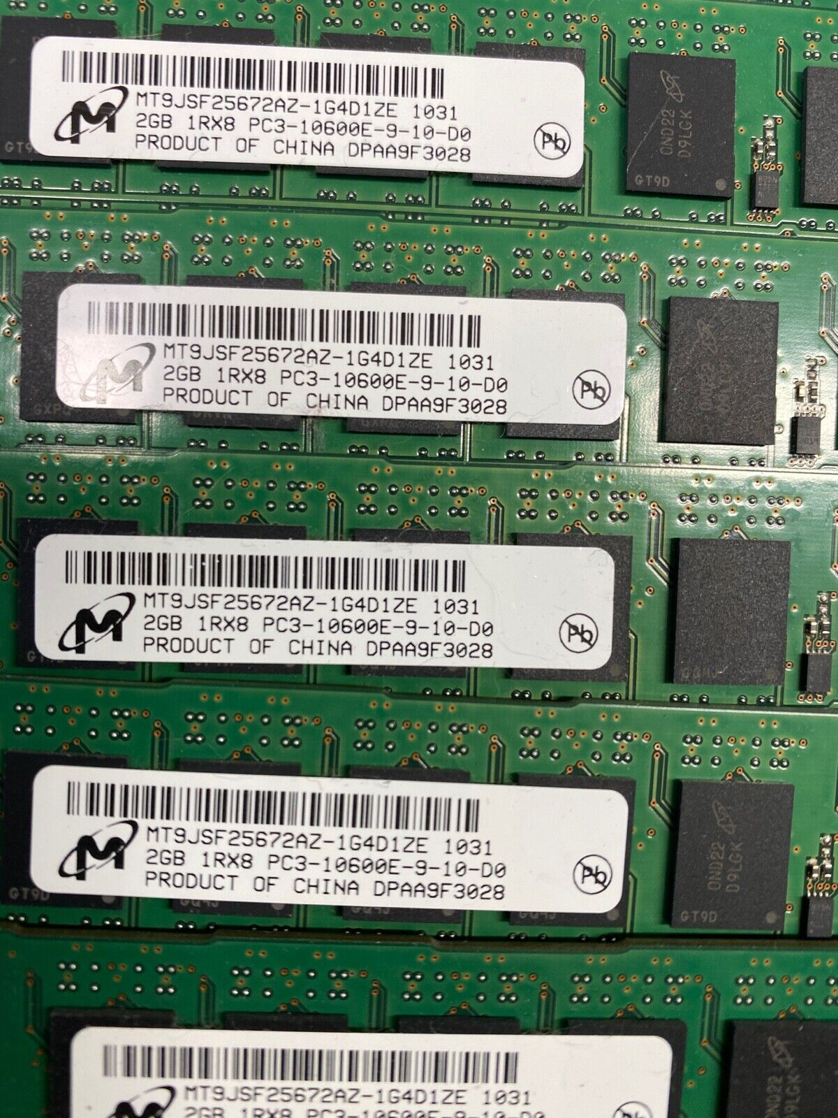 Micron MT9JSF25672AZ-1G4DK1ZE 2GB DDR3 ECC PC3-10600 1333Mhz 1Rx8 240 Pin DIMM