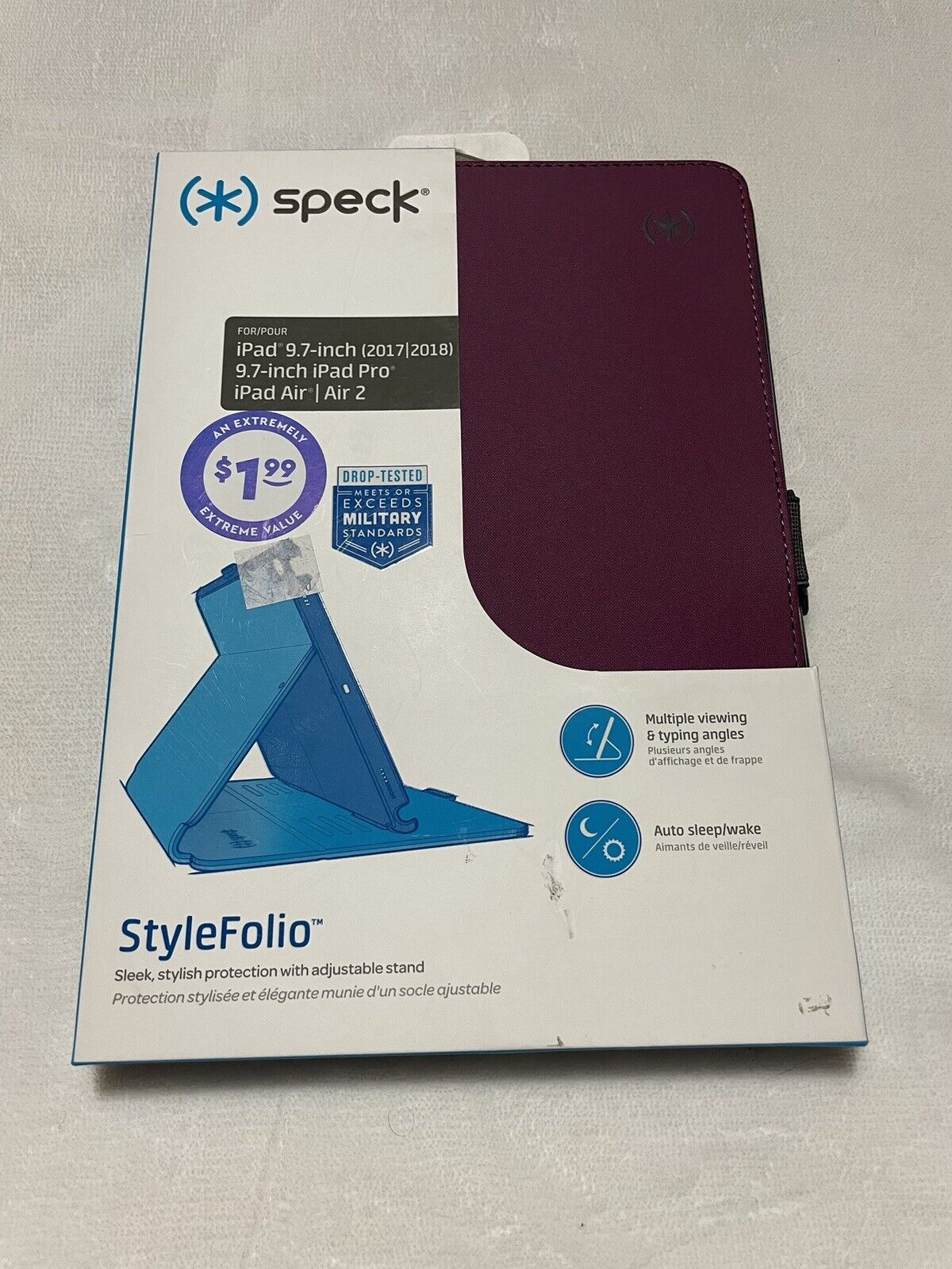 Speck Stylefolio Tablet Case iPad 9.7” iPad Pro Syrah Purple Slate Grey