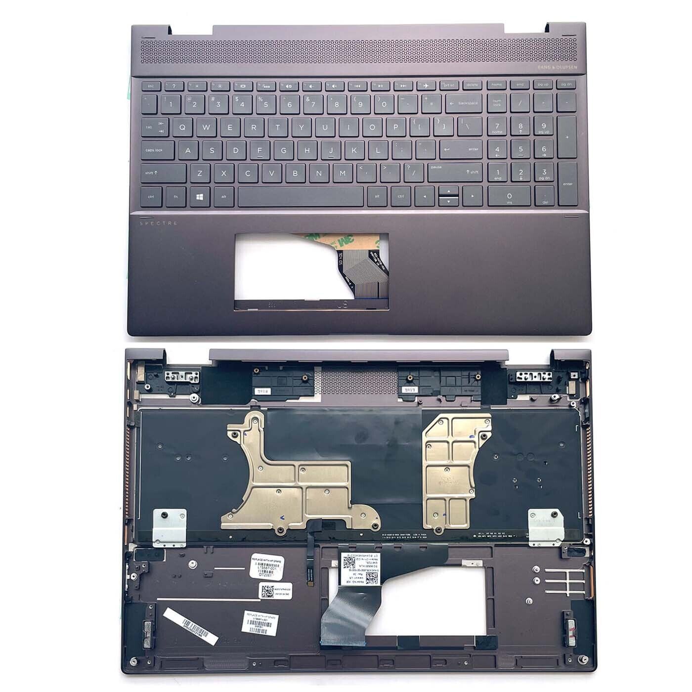 For HP Spectre x360 15-CH Upper Case Palmrest With Backlit Keyboard L15588-001