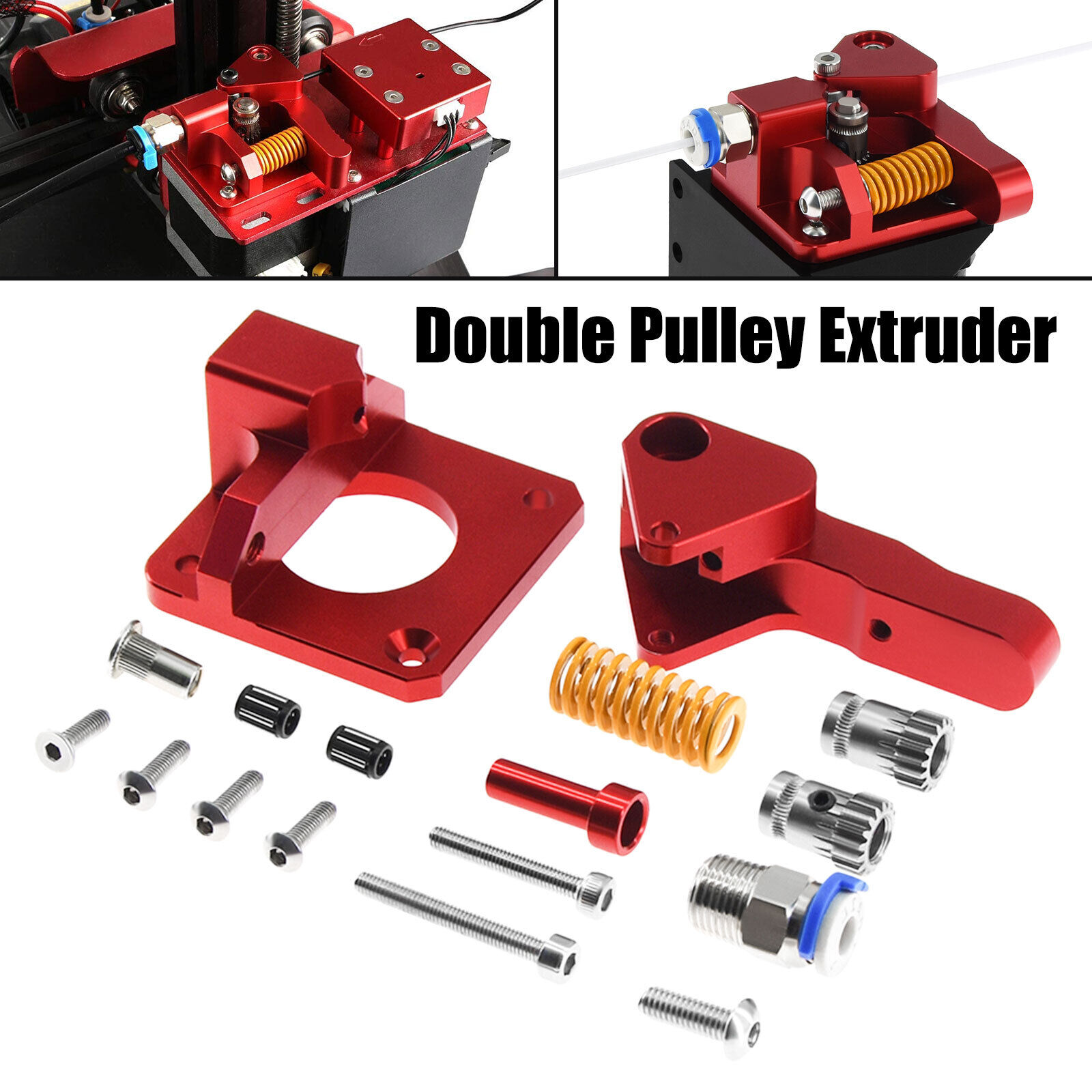 Dual Gear Extruder MK8 Drive Feed Extruder for Creality 3D Printer Ender 3/3 Pro