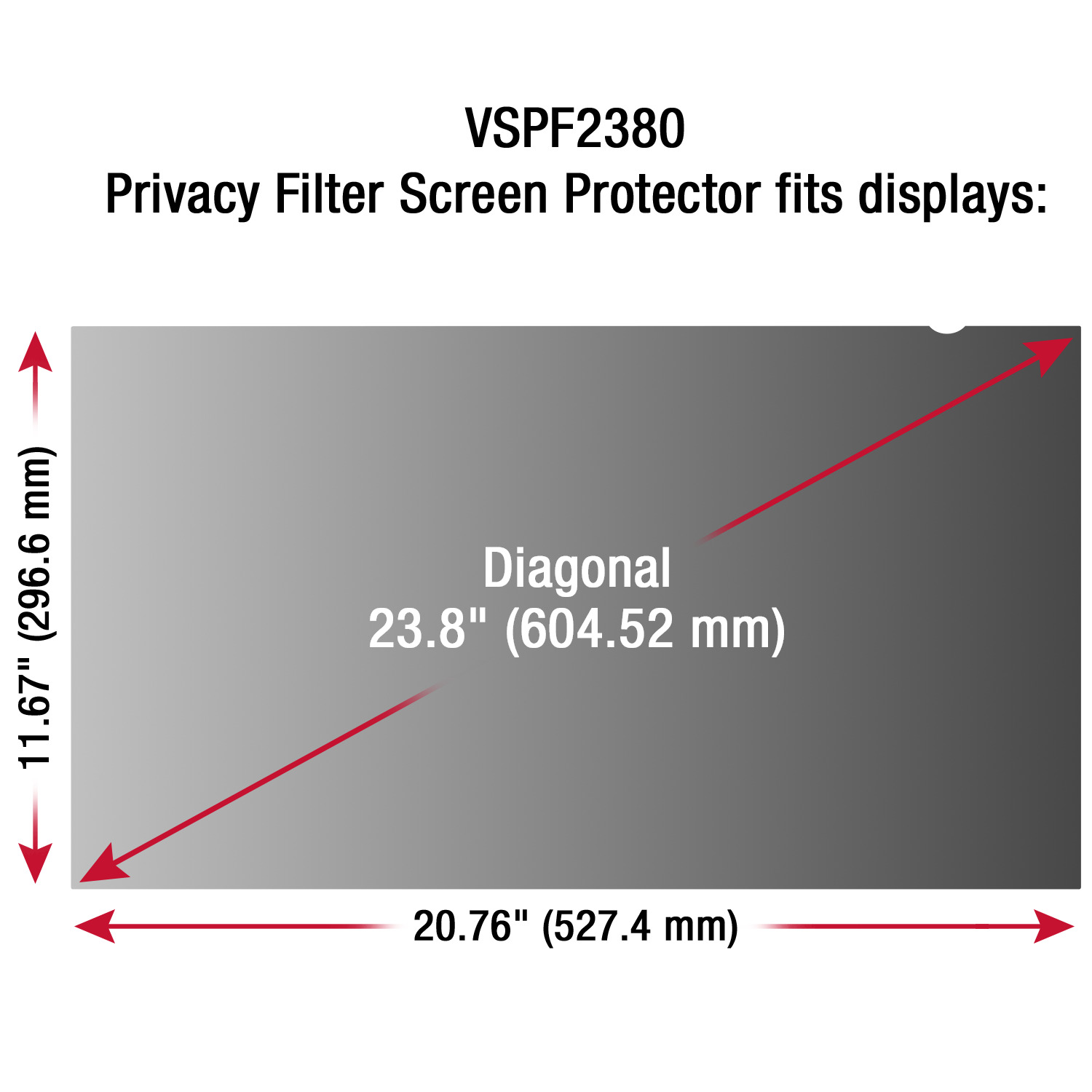 ViewSonic VSPF2380 Privacy Filter Screen Protector