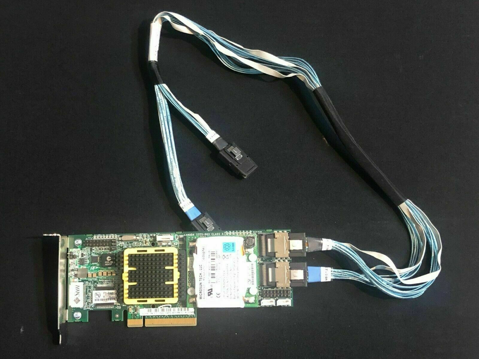 SUN RAID SAS PCI-e 8-Port Adapter 375-3536-04R50 Raid Controller Card W/ Cables