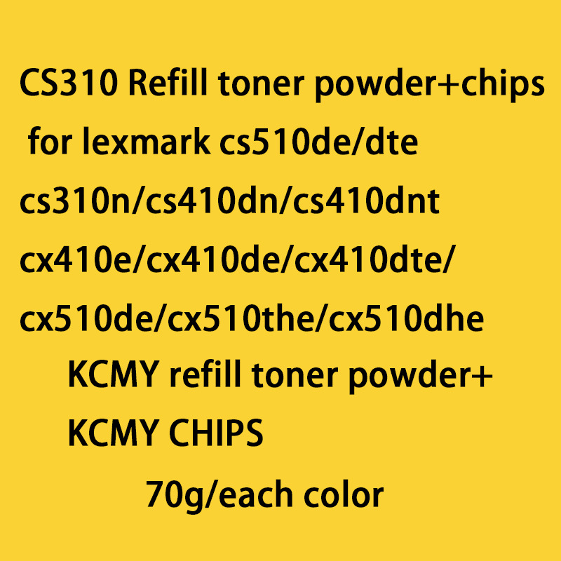 Refill Toner Powder with chip for CS310dn CS310n CS410n CS410dn CS410dtn CS510de