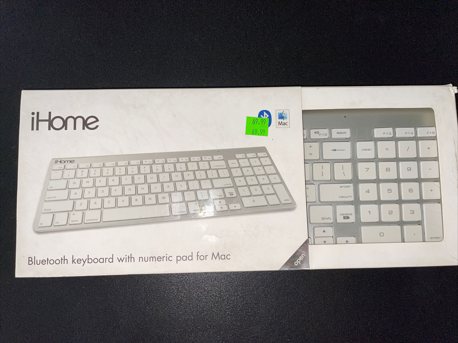 iHome Bluetooth Full Sized Keyboard for Mac, Silver IMAC-K130 Wireless with