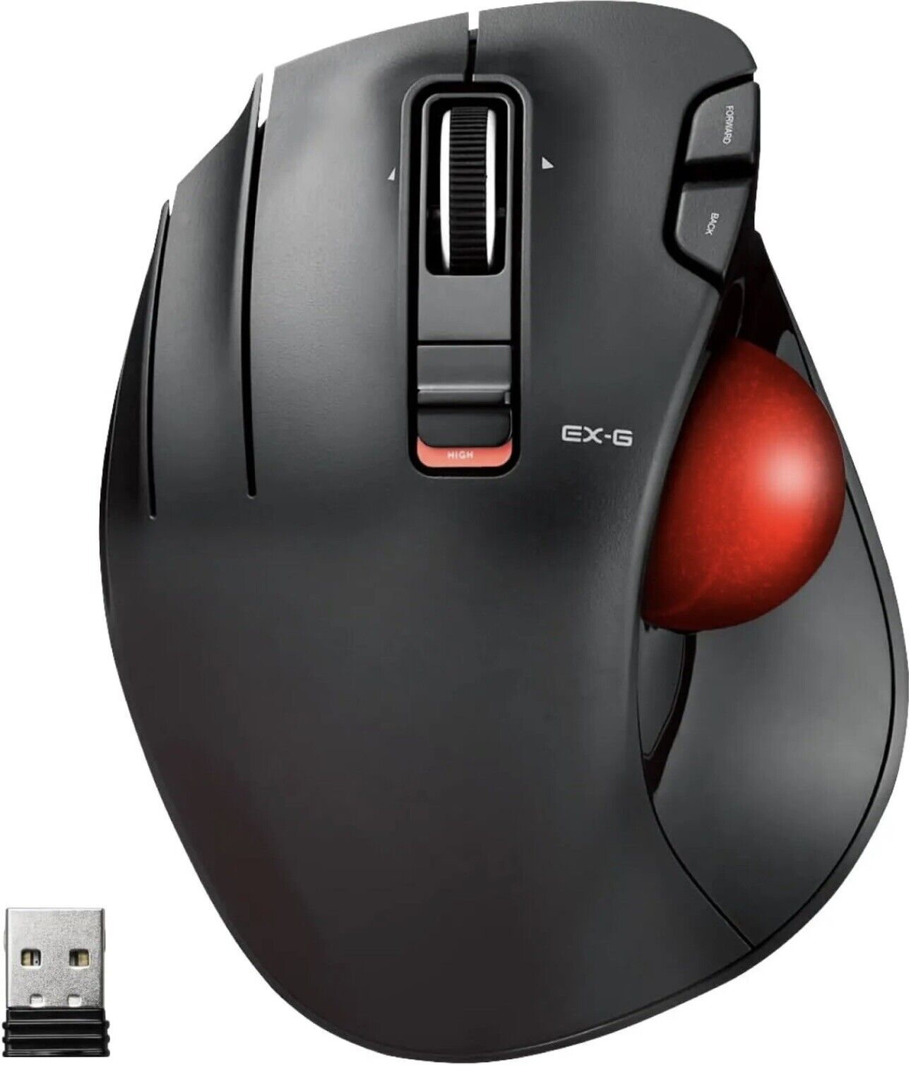 Elecom EX-G Left-handed Wireless track ball mouse 2.4GHz 6 Button M-XT4DRBK