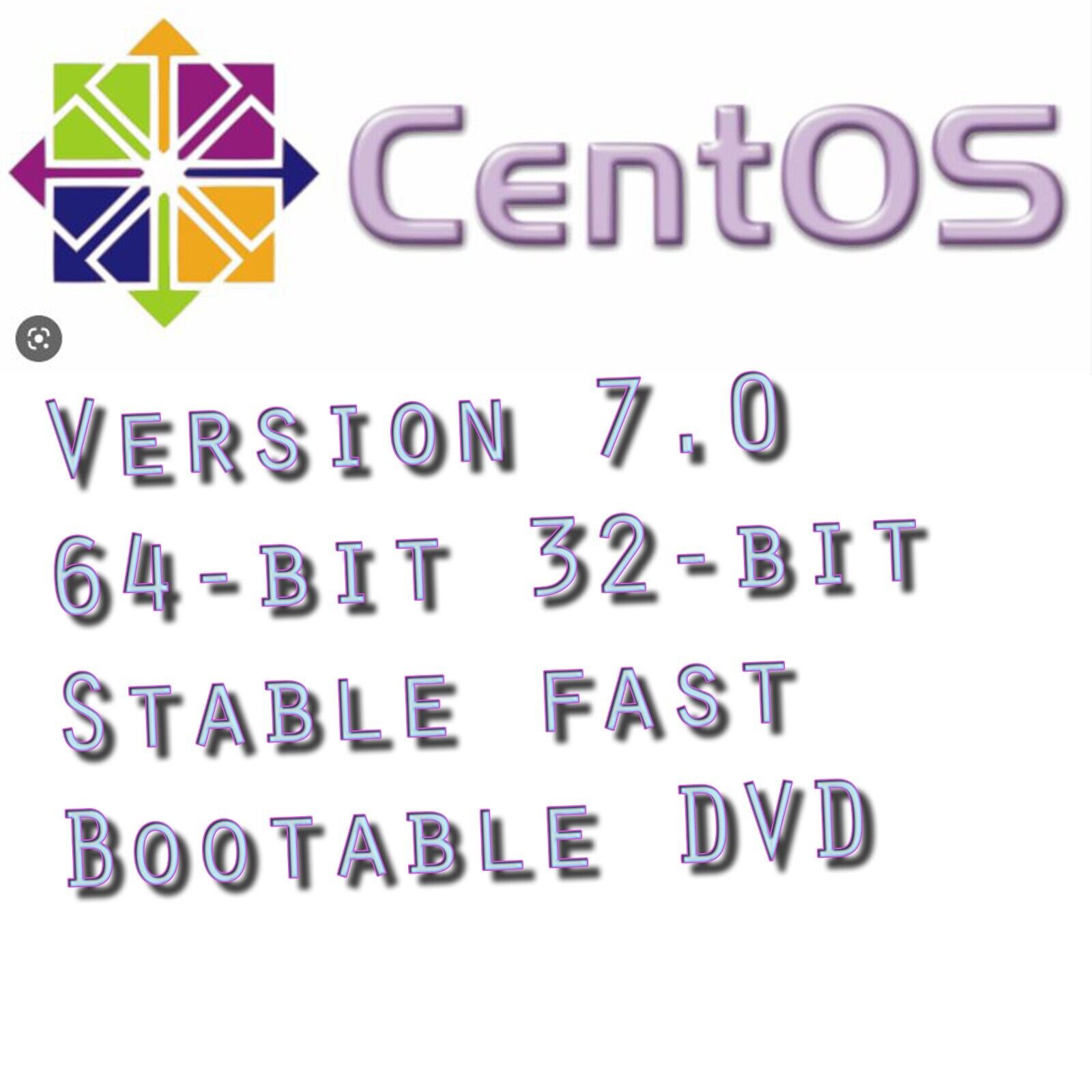 CentOS 7 64 Bit 32 Bit Linux OS DVD installer Laser Printed Label Fast Shipping