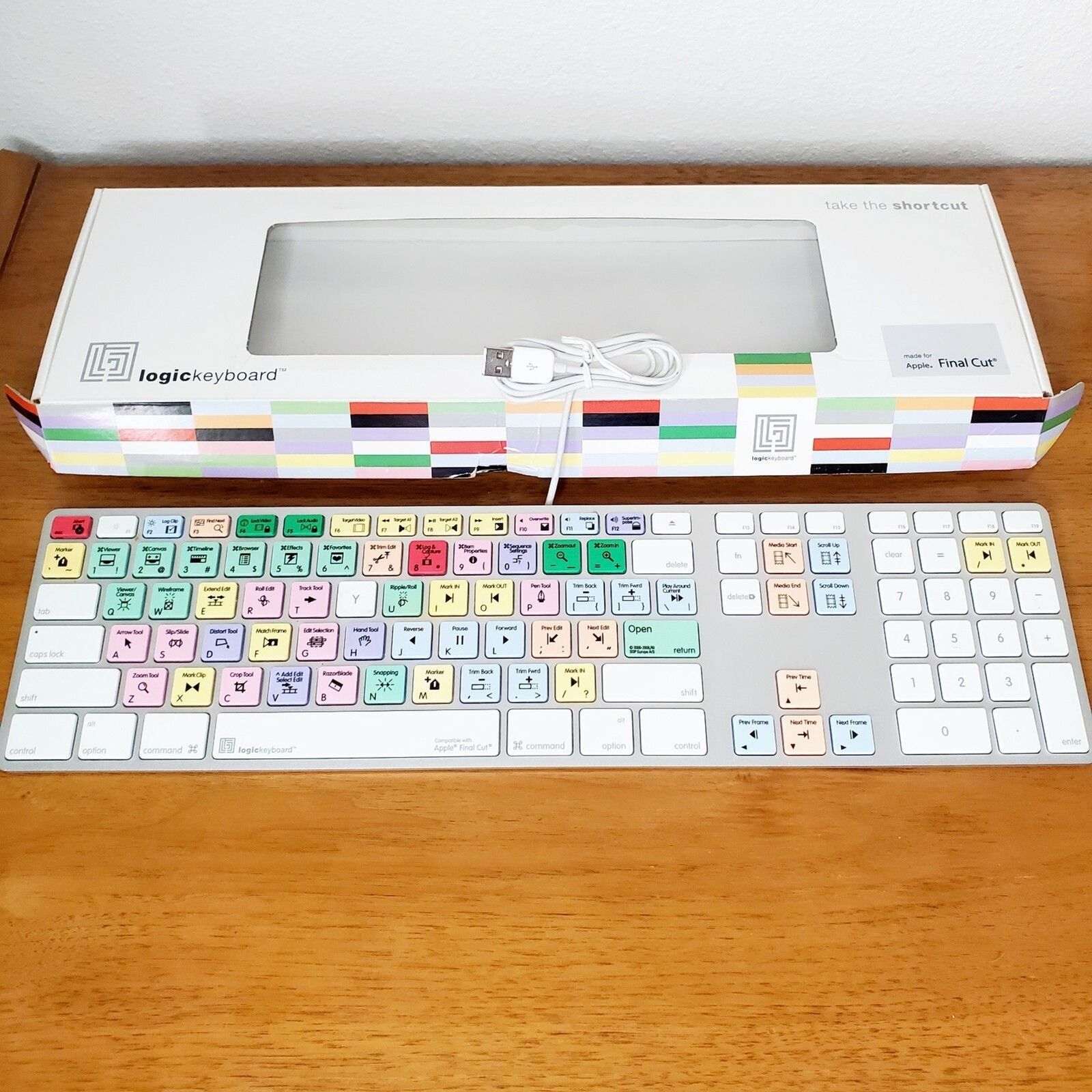 Logic Keyboard Apple Final Cut Pro X Pro Line Computer Wired USB Colored Keys