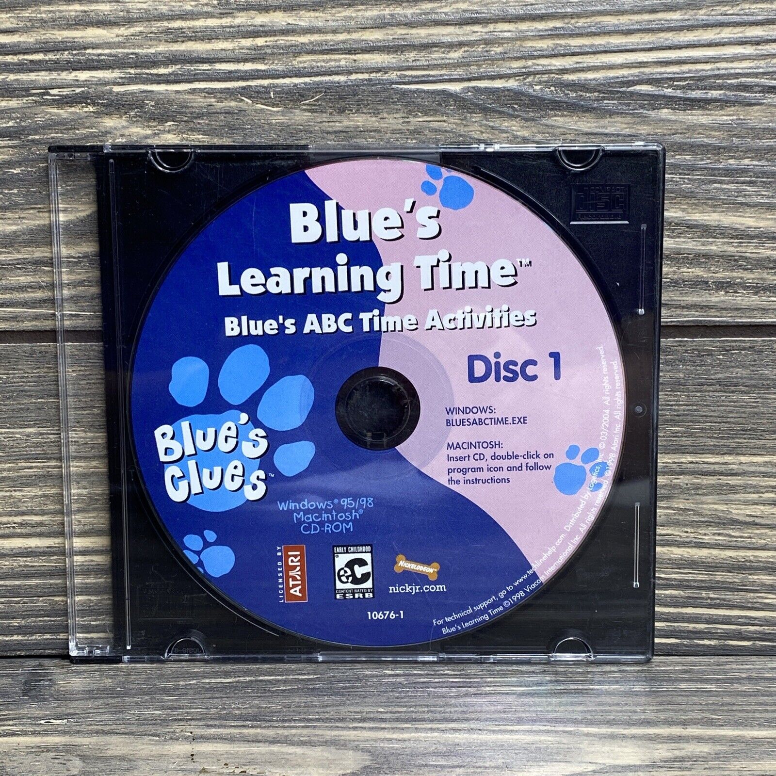 Vintage Nick Jr 1998 Blues Clues Learning Time CD ROM PC Game Windows Macintosh