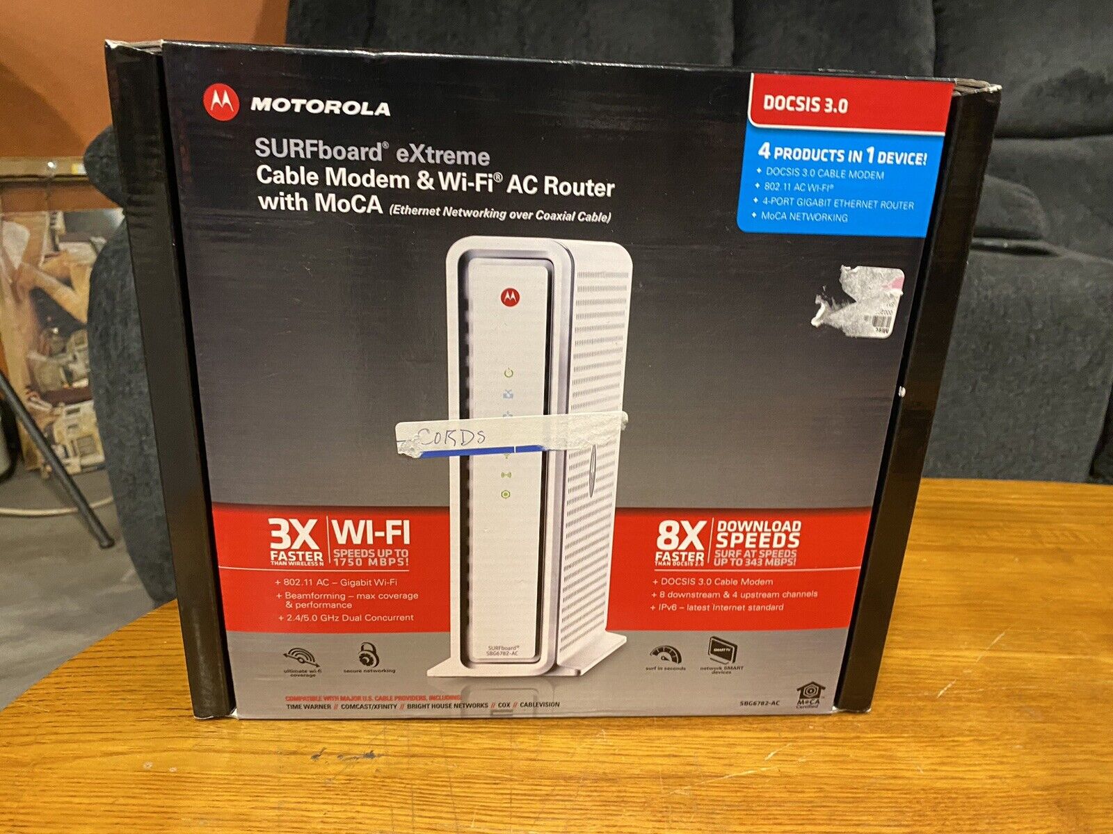 Motorola SURFboard SBG6782-ACH Cable Modem Wi-Fi AC Router 4 ports Docsis 3.0