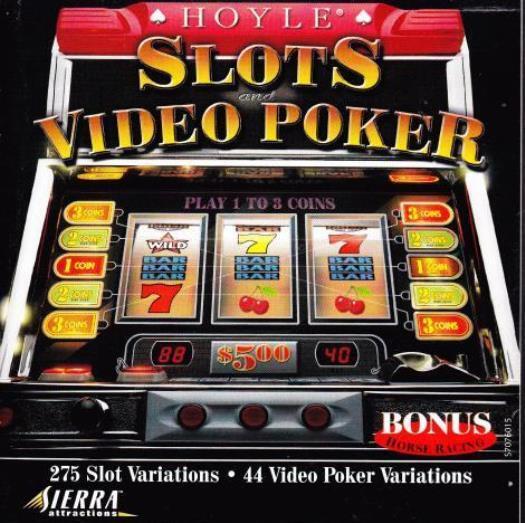 Hoyle Slots & Video Poker \'99 PC CD ghost monster food fortune horse racing game