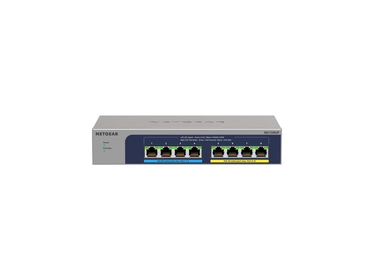 Netgear 8-port Ultra60 PoE++ Multi-Gigabit 2.5G Ethernet Plus Switch MS108UP100N