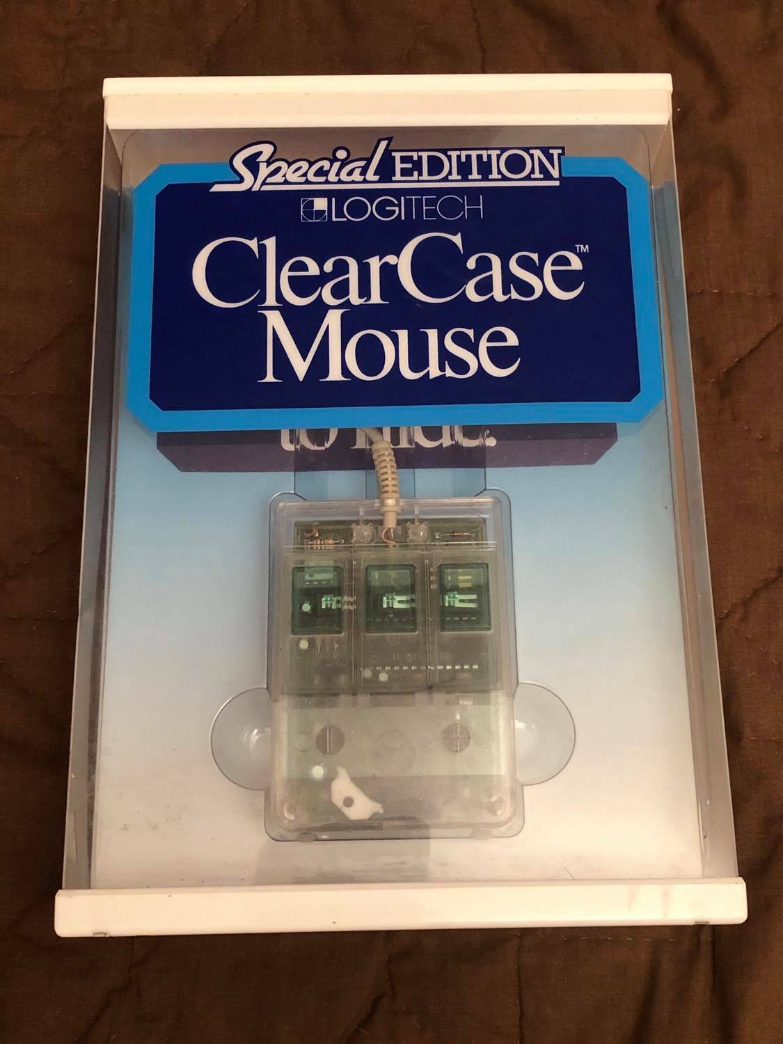 Special Edition Logitech ClearCase Mouse Vintage 1988 Computer Mouse Complete