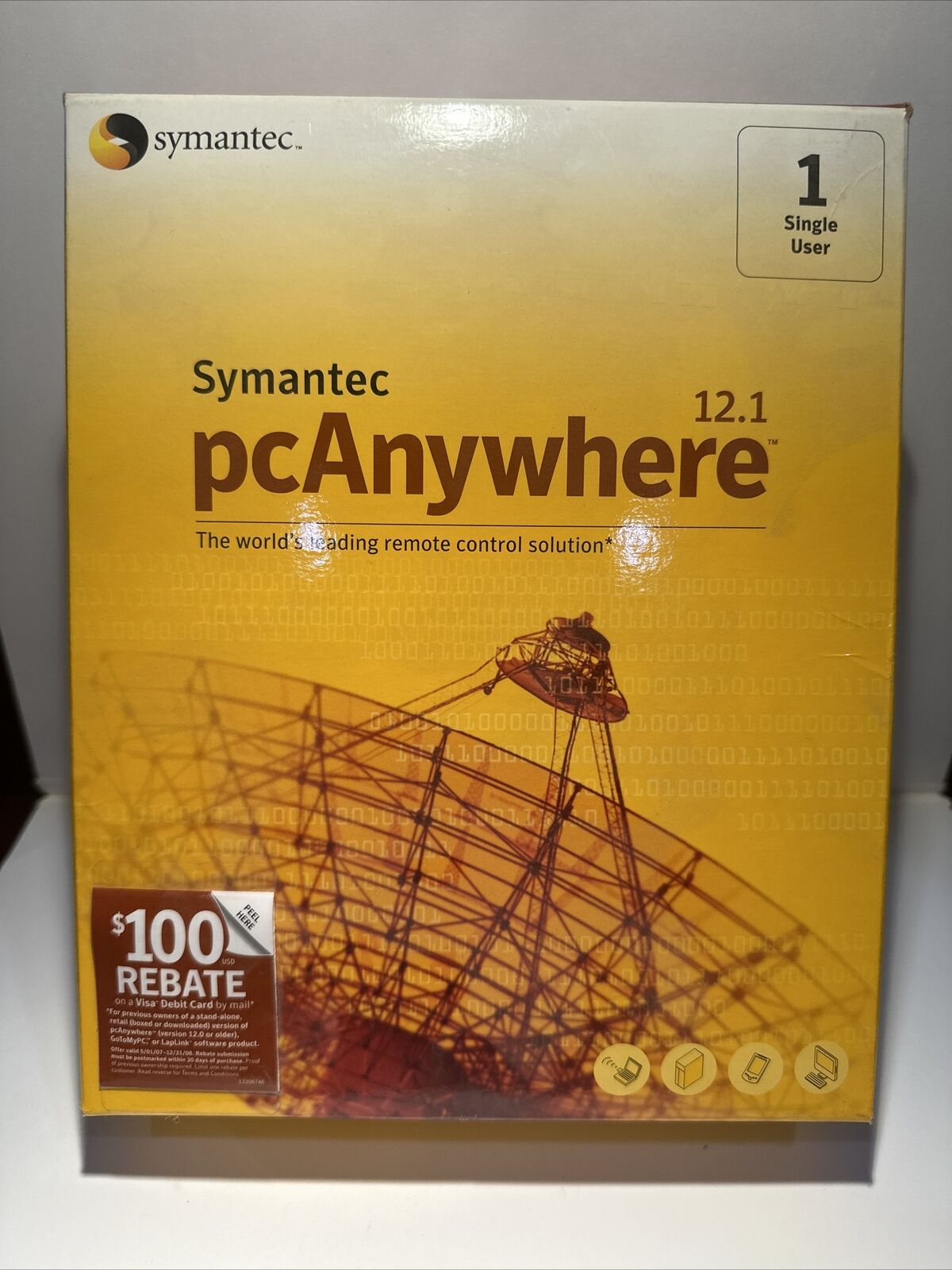 Symantec pcAnywhere 12.1 Host Single User Remote Control Software NEW Open Box