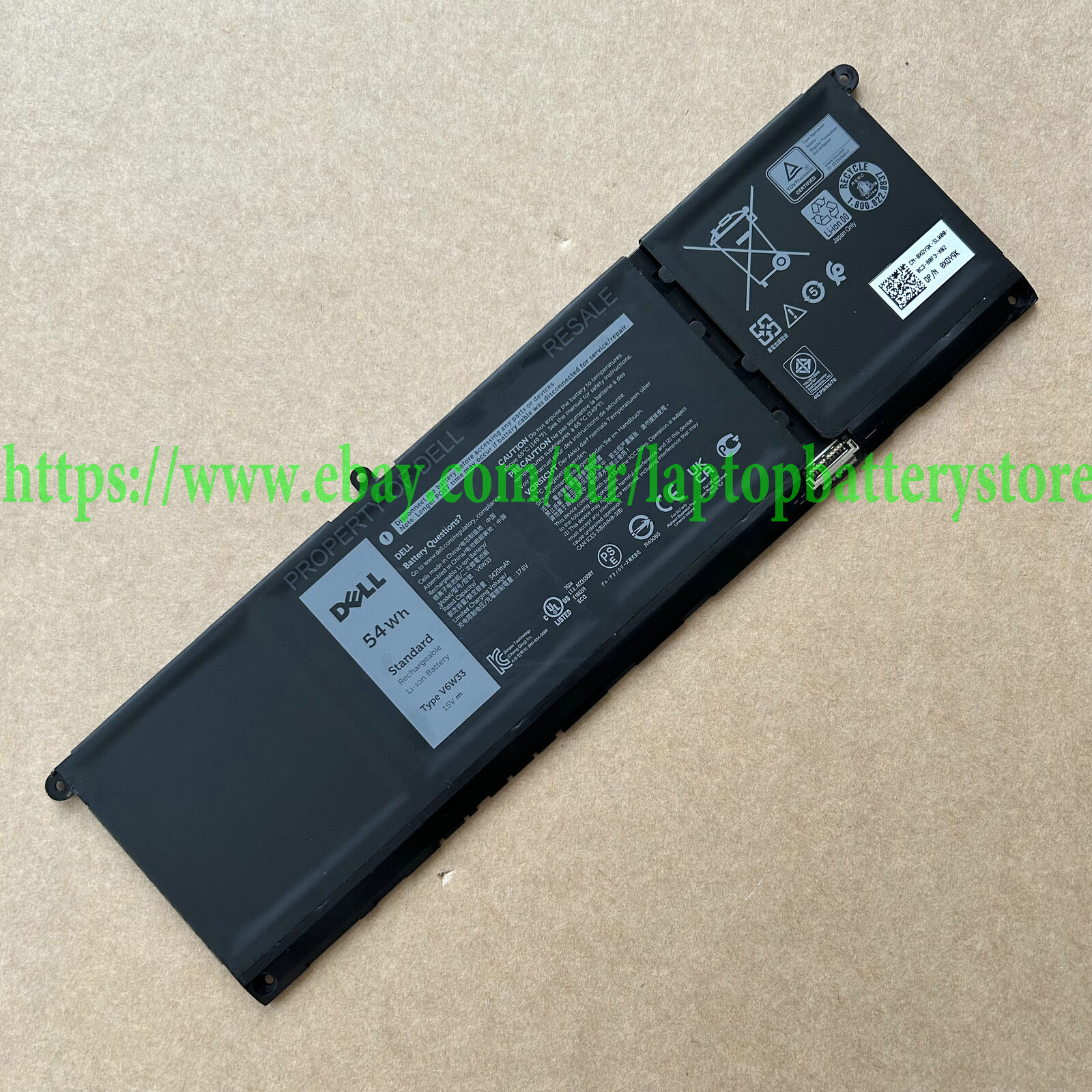 Genune V6W33 Battery for Dell Vostro 3510 3515 3511 3525 5310 5510 5410 5620
