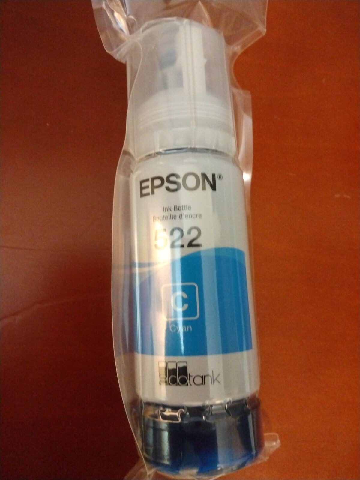 GENUINE Epson EcoTank 522 Cyan Ink Bottle 65ml Sealed Bag Exp 6/26