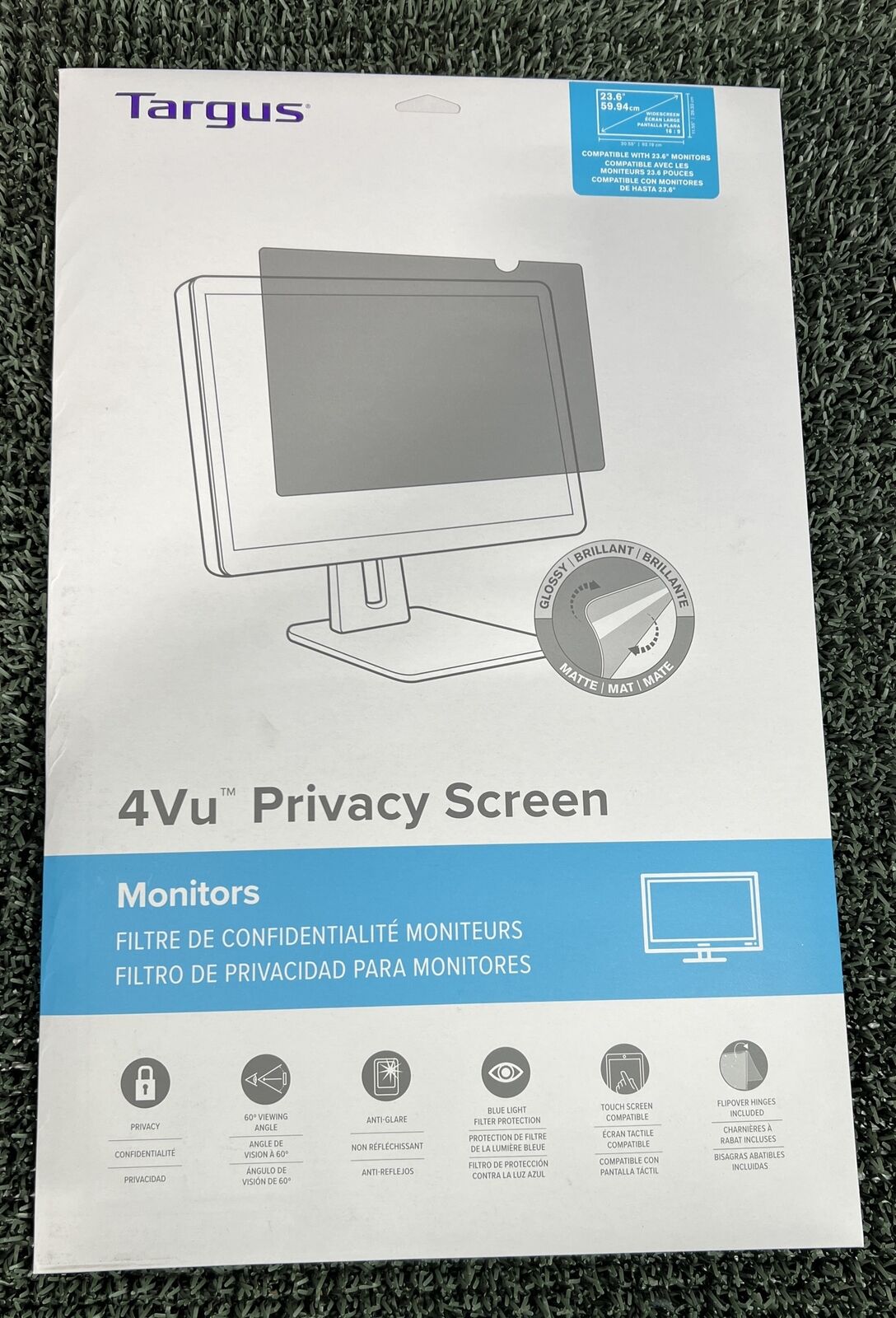 Targus 4Vu Privacy Screen For 23.6in WideScreen LCD Monitors ASF236W9USZ (#R22)