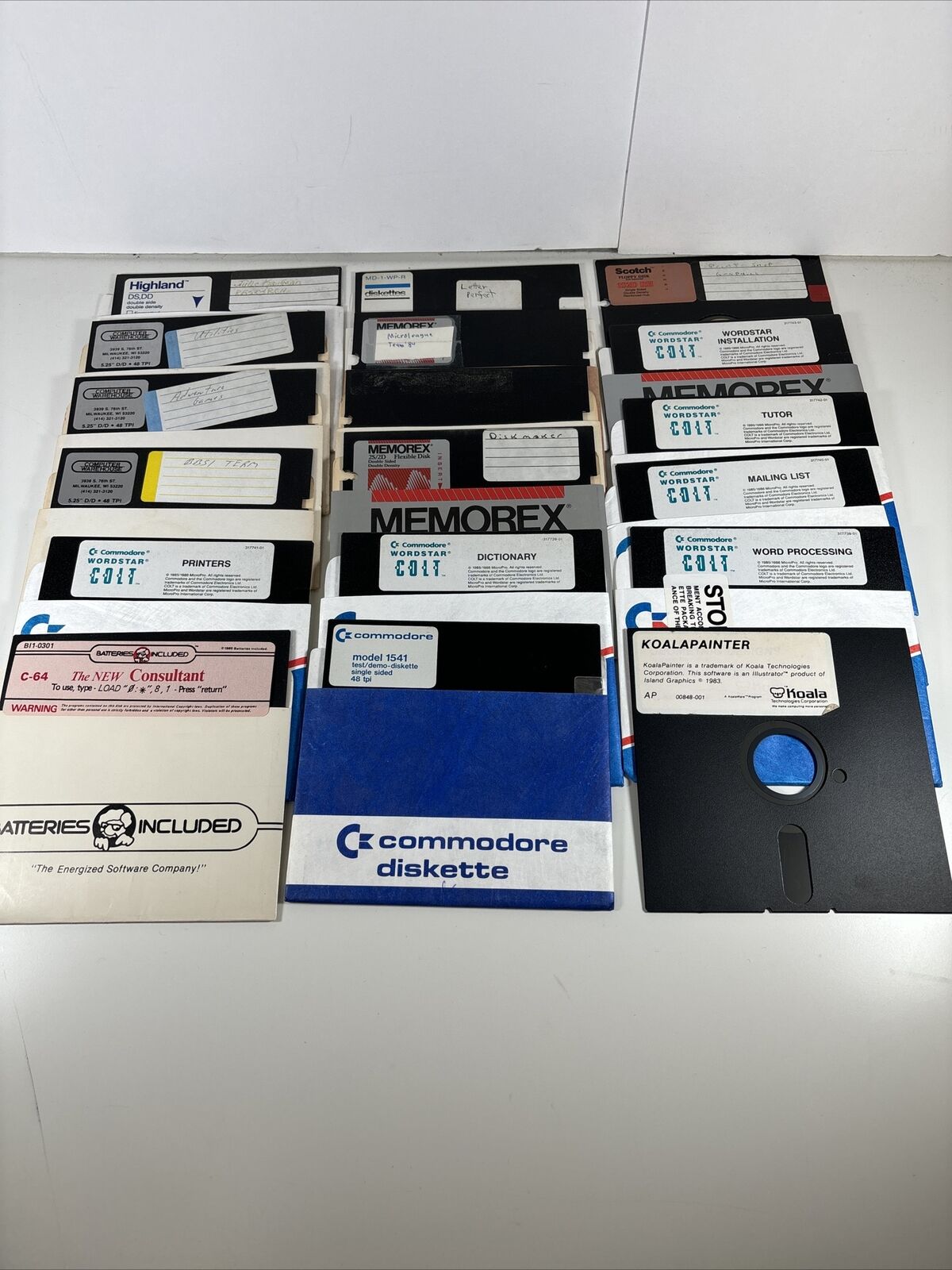 18 Floppy Used Disks C64 Commodore 64 Vintage Computer Koalapainter Word Type