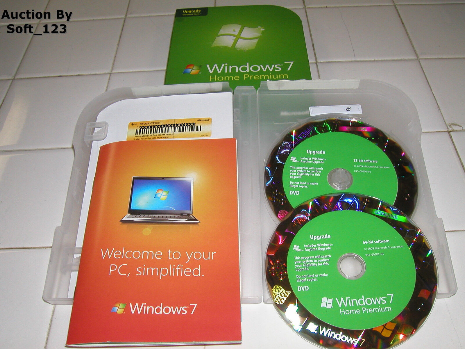 Microsoft Windows 7 Home Premium Upgrade 32 Bit and 64 Bit DVDs MS WIN =NEW=