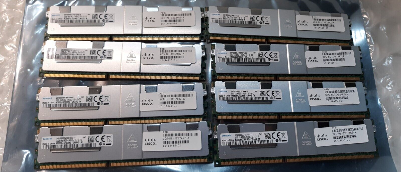 Lot of 8 Samsung 32GB 4Rx4 PC3-14900L M386B4G70DM0 w/ Cisco Sticker *SHIELDED*