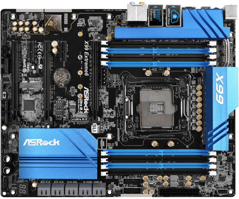 ASRock X99 Extreme 6 Motherboard Intel X99 DDR4 LGA 2011-3 M.2 ATX CMOS USB 3.1