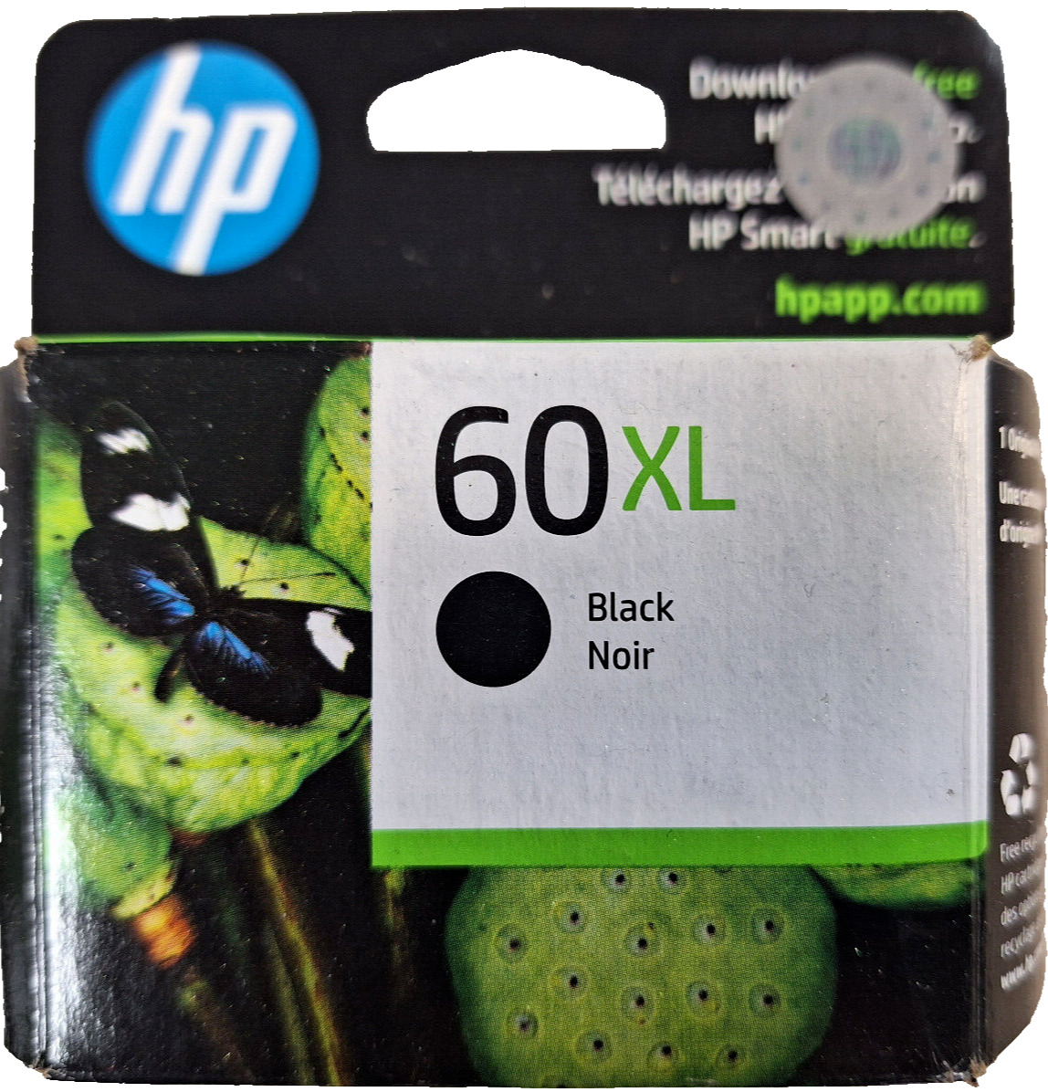 HP 60XL High Yield Ink - Black (ECO-BULK PACKAGING) - BRAND NEW - 