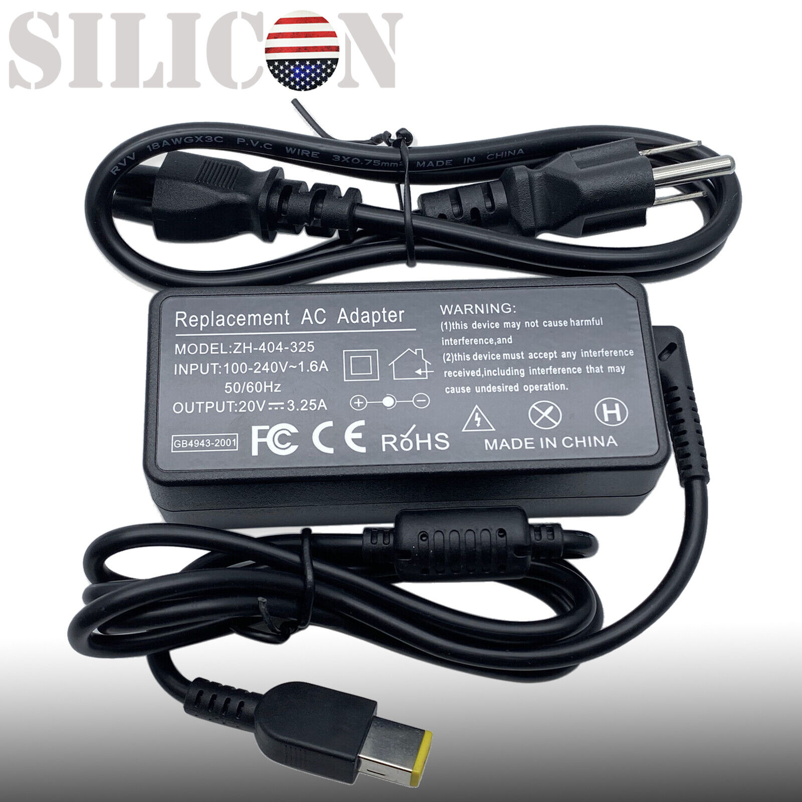New 65W AC Adapter Charger Power Supply Cord For Lenovo Thinkpad X1 Carbon 4th