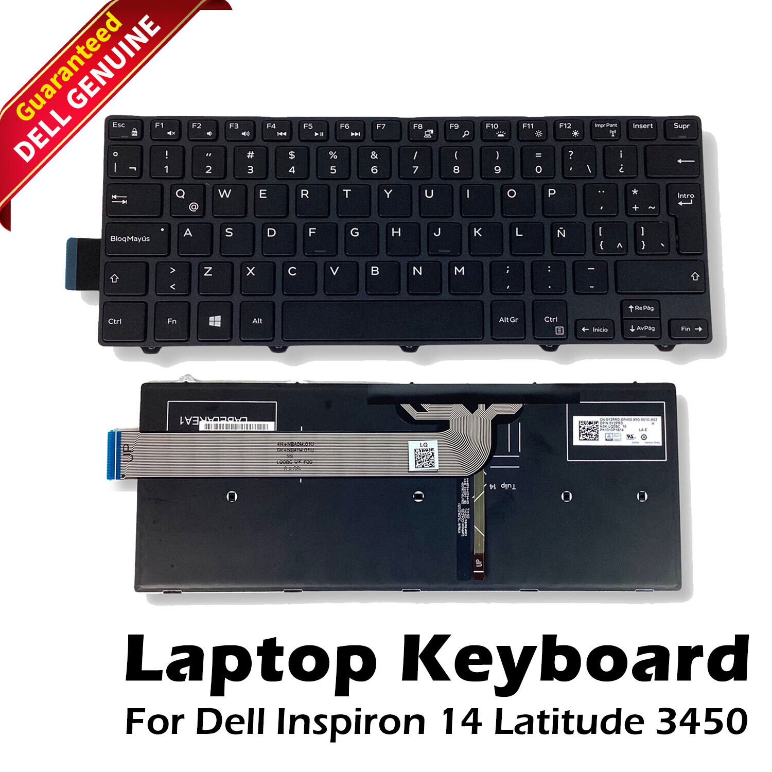 New Dell Inspiron 14 3000 Spanish Latin American Backlit Laptop Keyboard Y2PRD