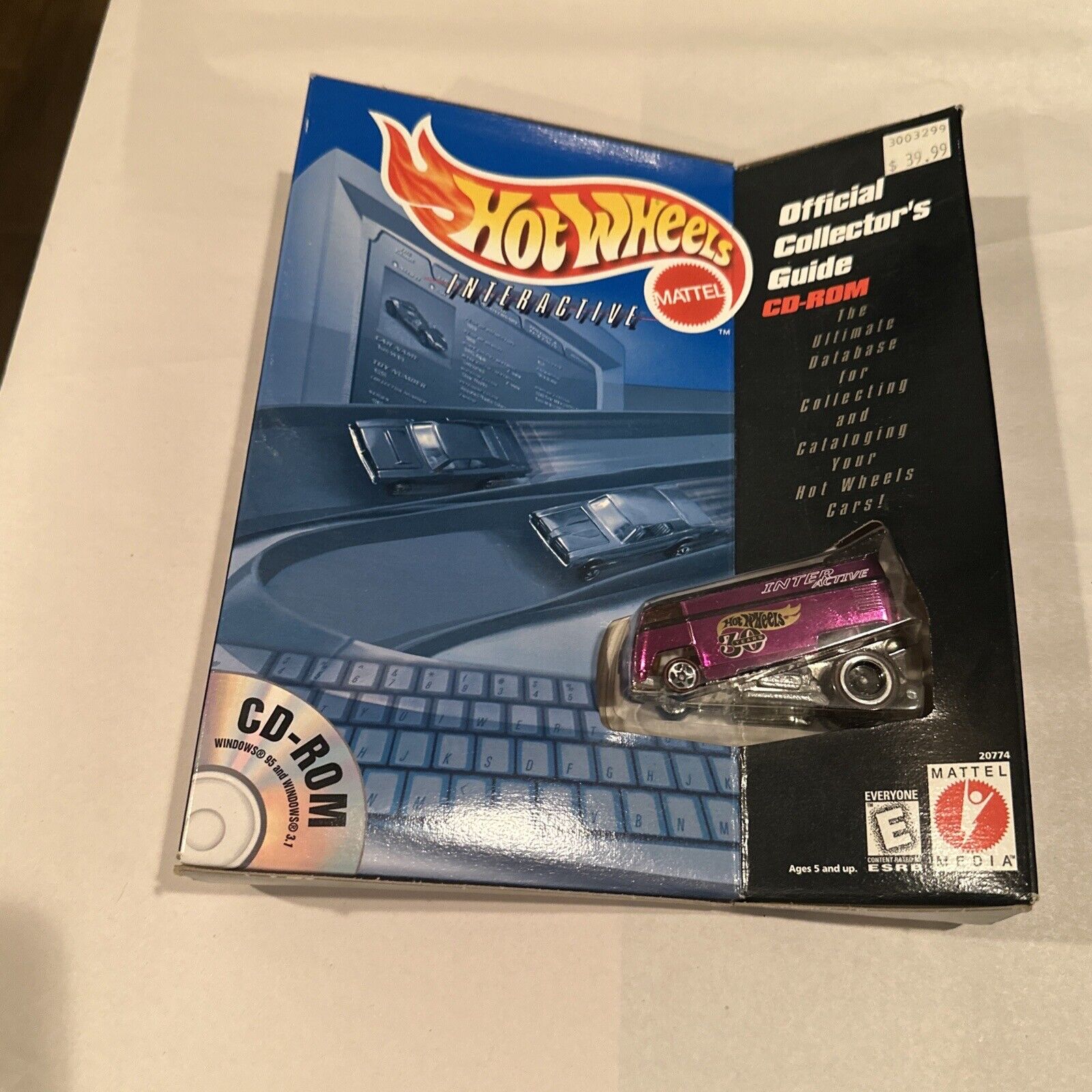 Hot Wheels 30 Years Official Collector\'s Guide CD-ROM AOL 1998 Drag Bus Purple