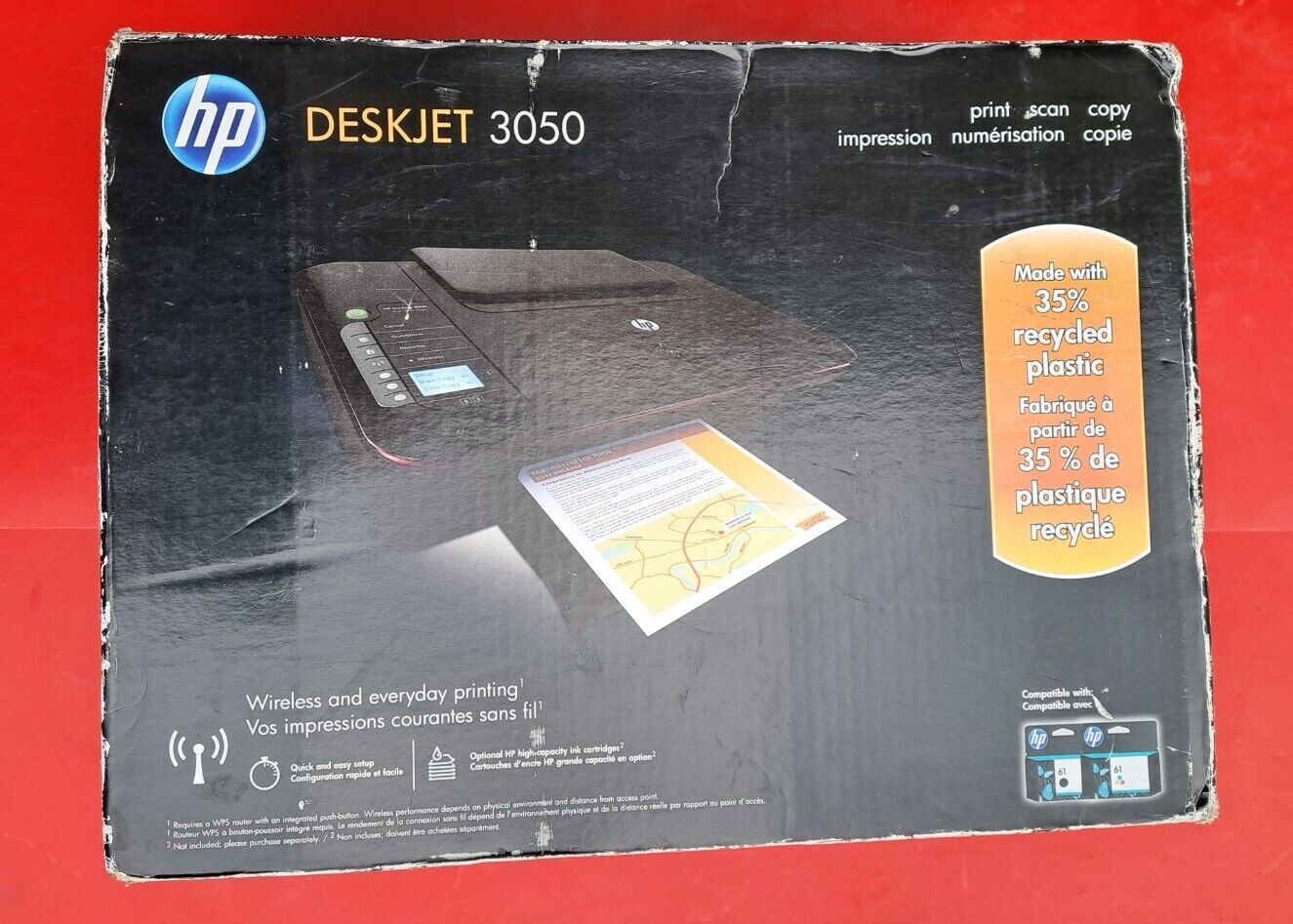 HP DeskJet 3050 All-In-One Wireless Inkjet Printer J610a New Sealed Old Stock