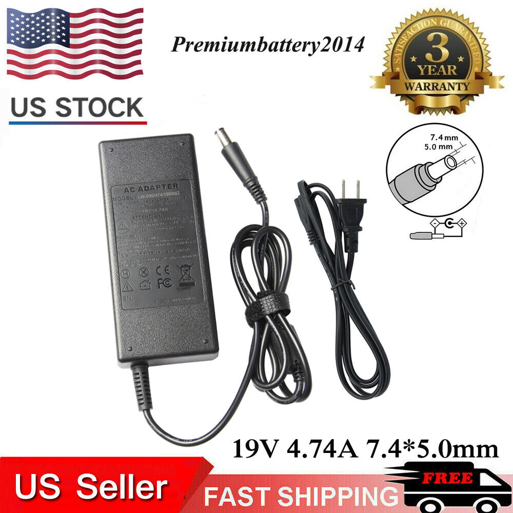 90W AC Adapter Charger For HP ProBook EliteBook Series 19V 4.74A +Cord 7.4*5.0mm