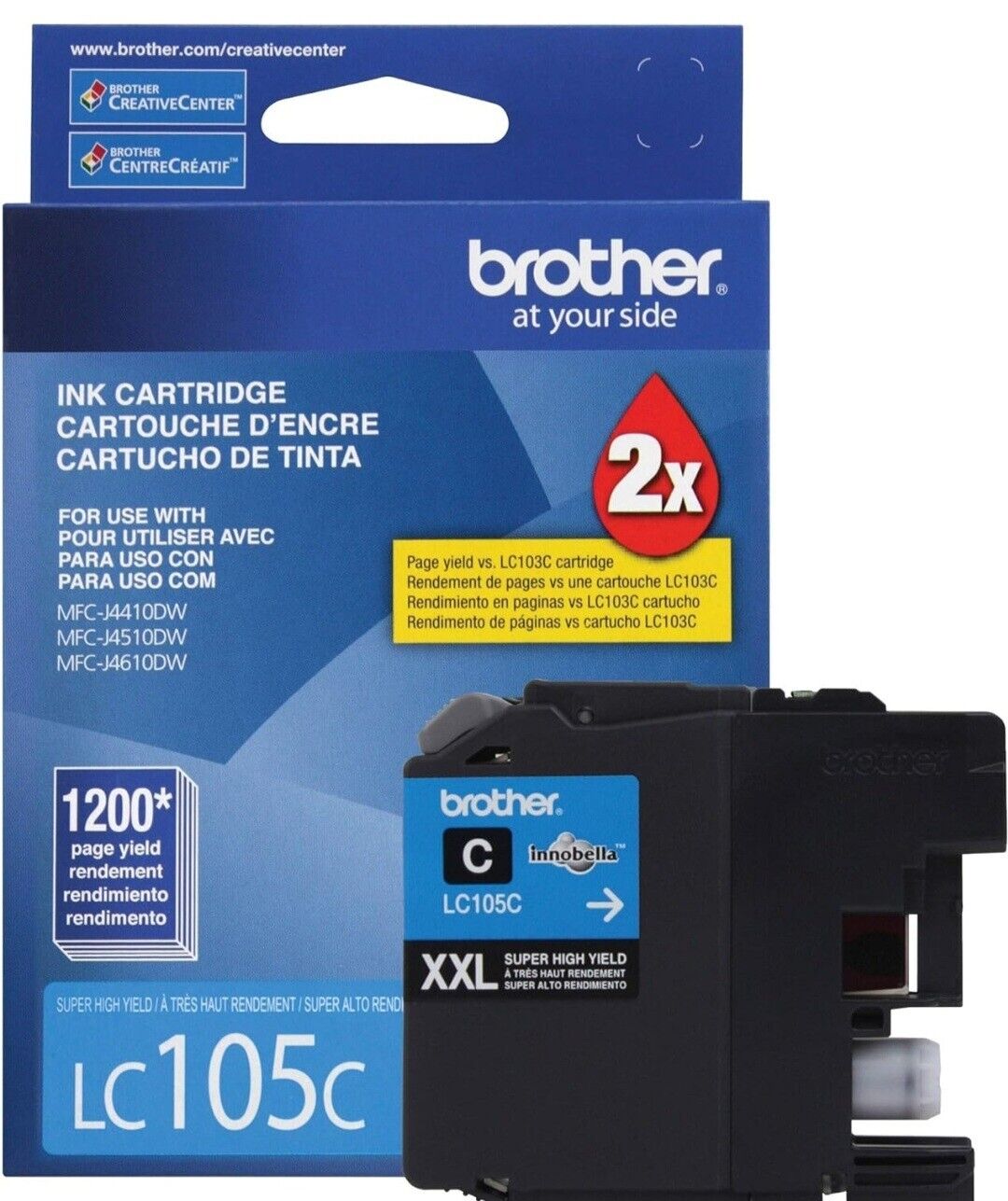 Brother LC105C Innobella Super High Yield XXL Series Cyan Ink Cartridge 5/2026