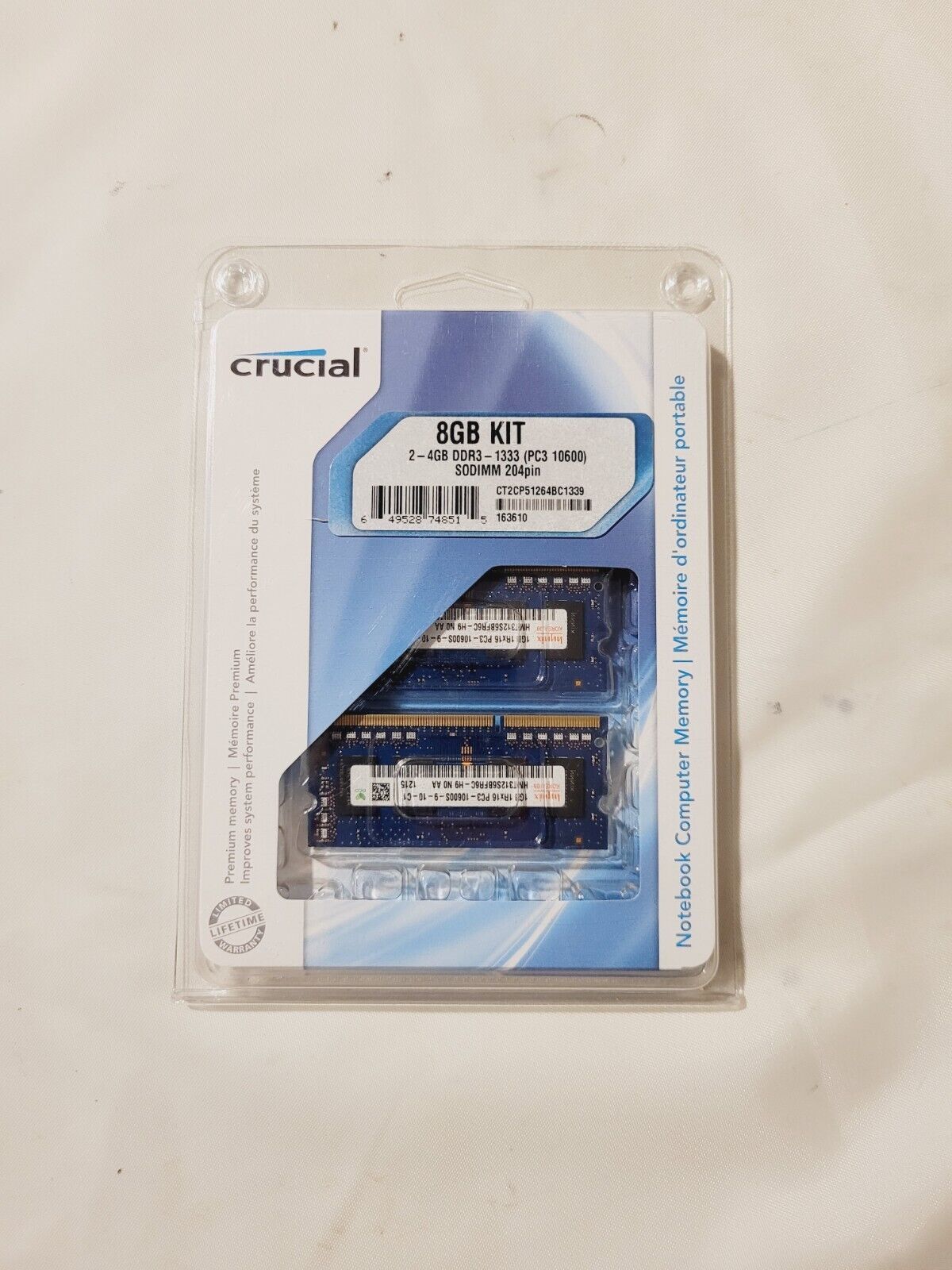 Crucial 8GB (2x 4GB) Kit DDR3 1600MHz PC3-10600 SODIMM Desktop 204-Pin New