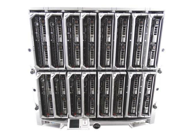 Dell PowerEdge M1000e Chassis w/ 16 x M600 Blade Servers(No Ram, 2 x 147GB HD)