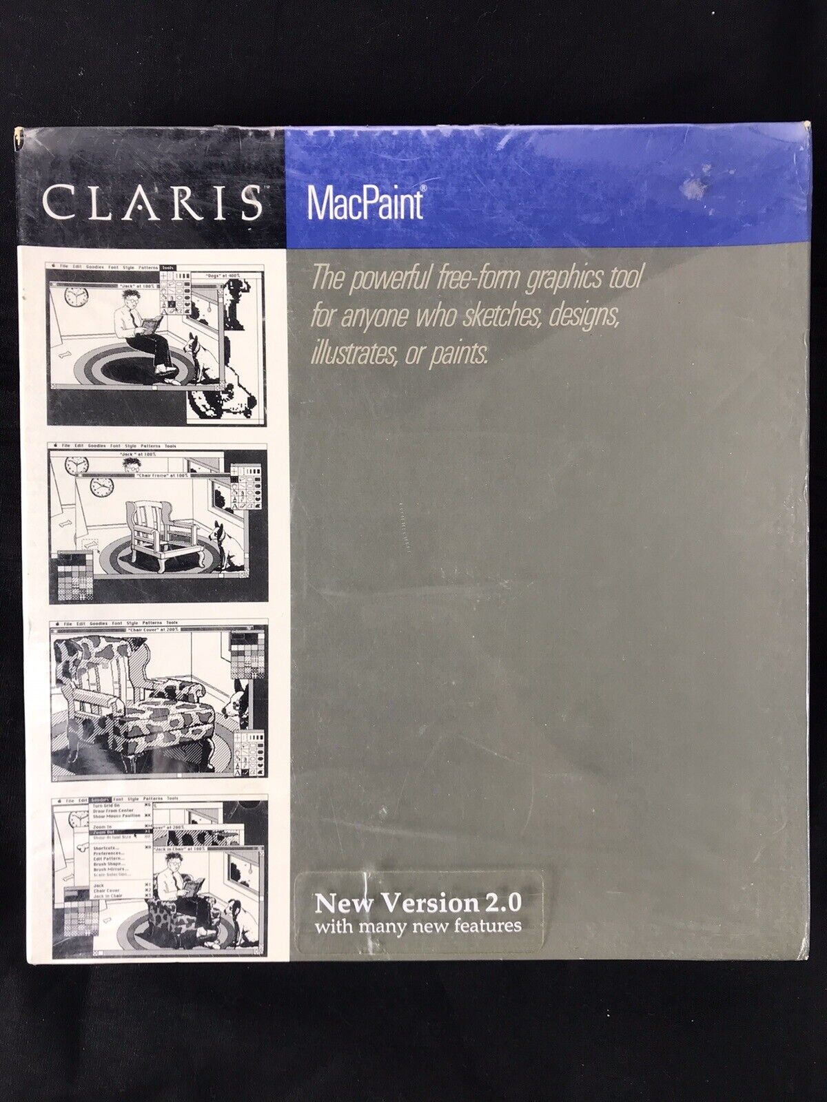 Claris MacPaint 2.0, 1987 Vintage Macintosh Computer Software - New, Unopened