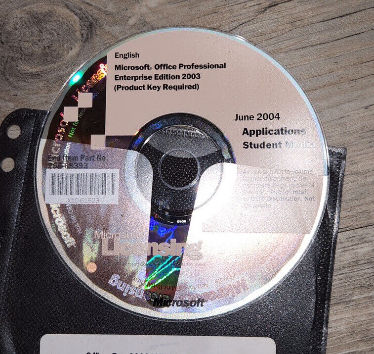 MICROSOFT LICENSING JUNE 2004 APPLICATIONS STUDENT MEDIA CD W/PRODUCT KEY