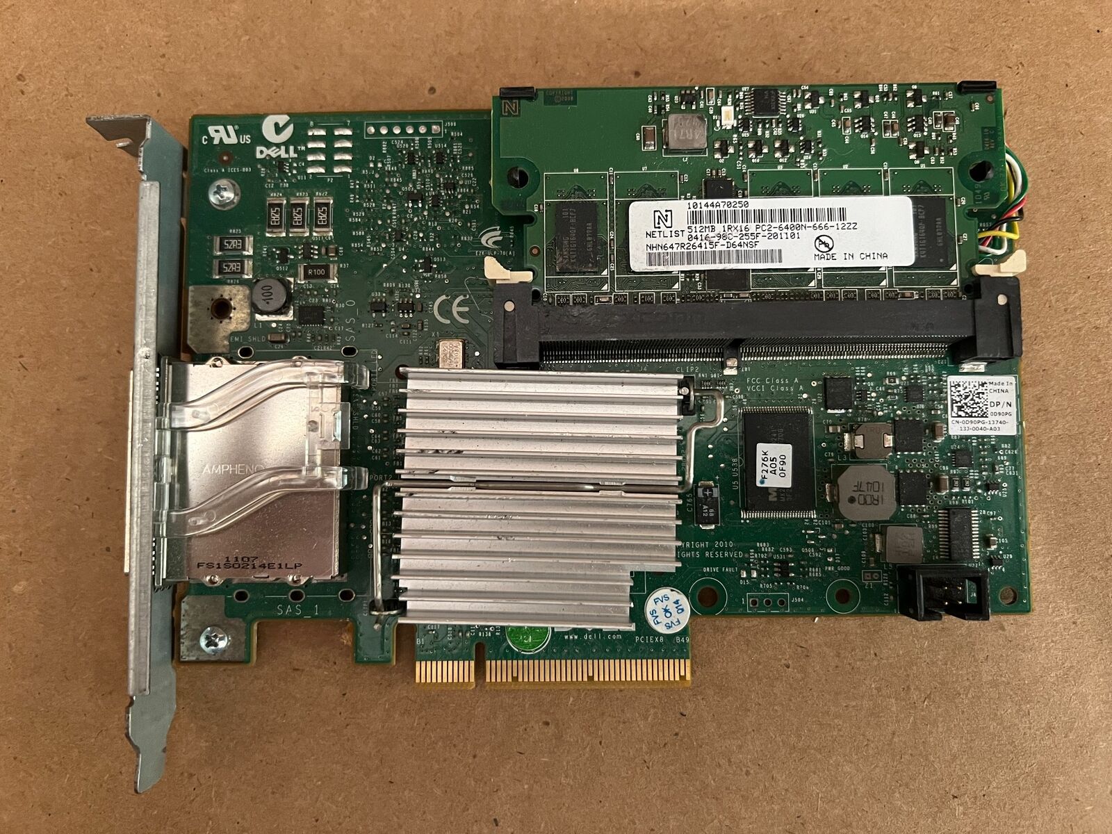 DELL 0D90PG PERC H800 RAID CONTROLLER CARD I7-5(7)