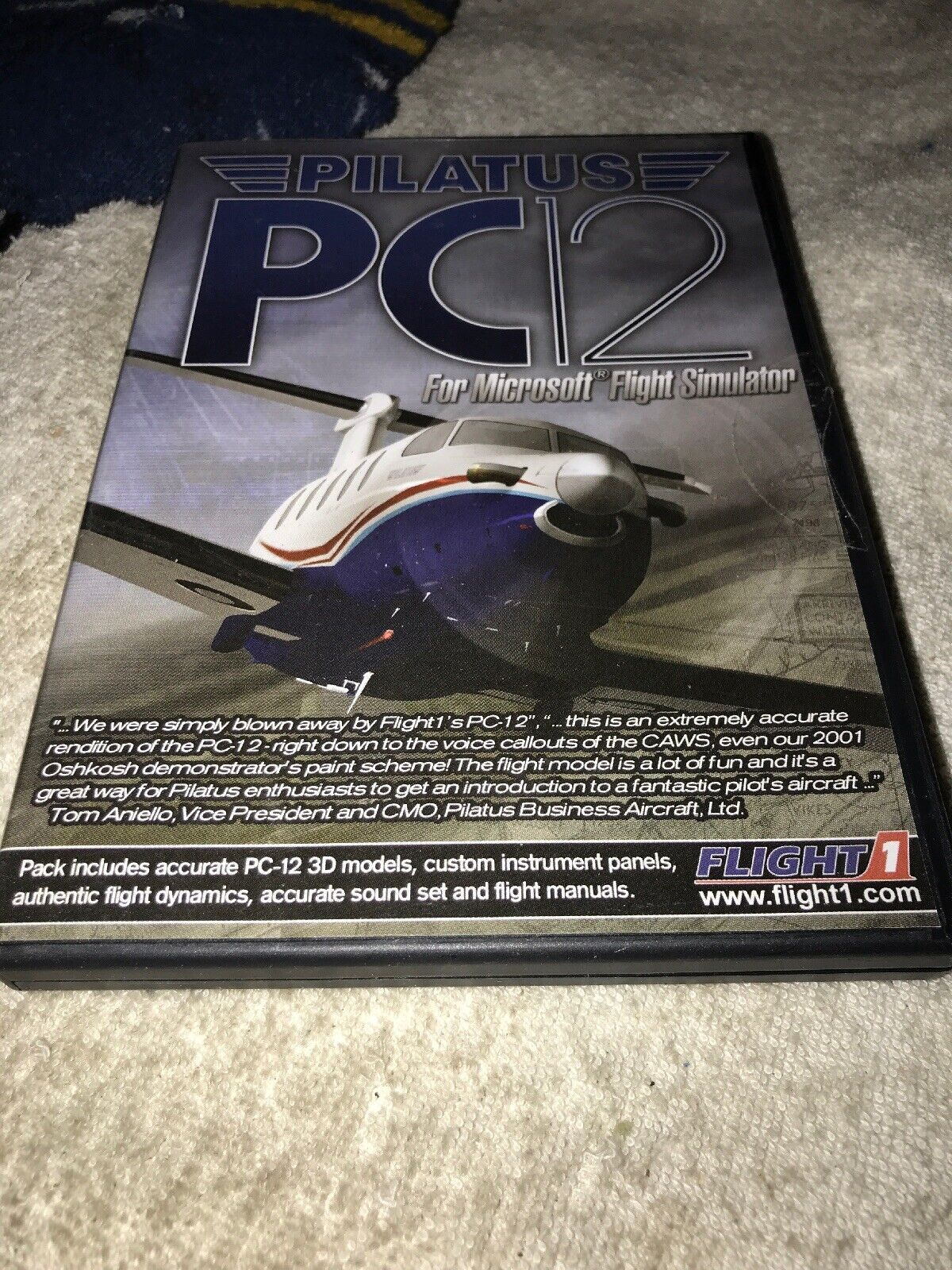 Pilatus PC12 Flight 1 For Microsoft Flight Simulator Software CD In Case Manual