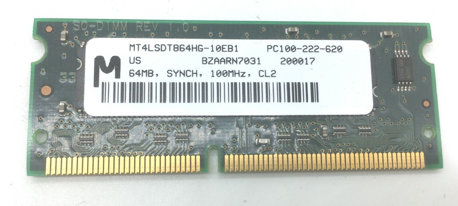 Vintage 64MB PC100 CL2 SDRAM 144PIN  Laptop Memory Module